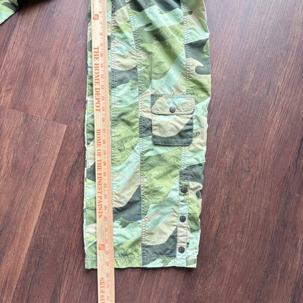 ♾️Free People Movement Green Camo Cargo Pants Small Snap Ankle Elastic Waist S♾️ - Picture 6 of 8